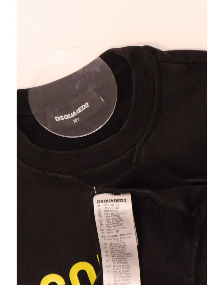 Dsquared2 drenge grafisk sweatshirt trøje 9-10 år sort bomuld