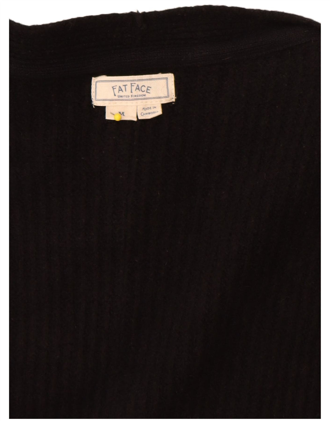 Fat Face Womens Longline ærmeløs cardigan sweater UK 14 Medium Black