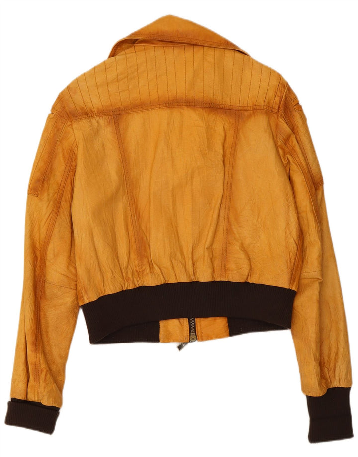 Vintage bomberjakke til kvinder IT 44 Medium Yellow Colourblock