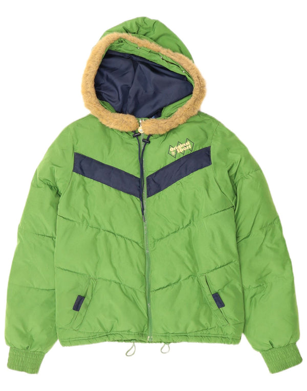 Adidas Polstret hættejakke til kvinder EU 38 Medium Green Colourblock Polyester