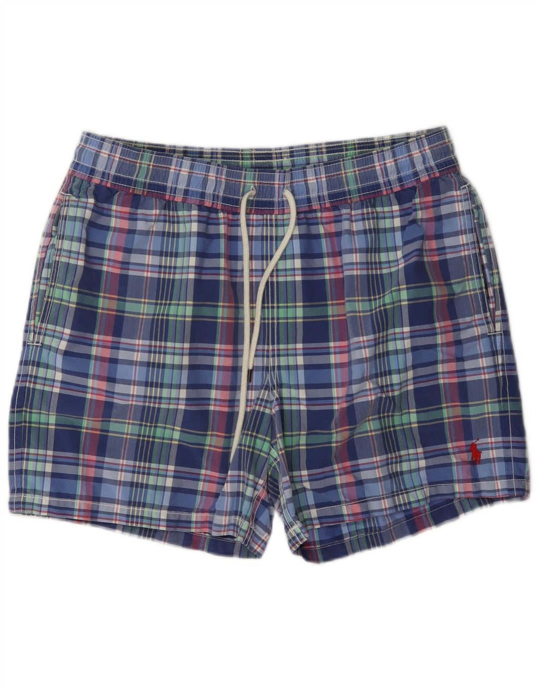 Polo Ralph Lauren Badeshorts til mænd mellemblå ternet bomuld