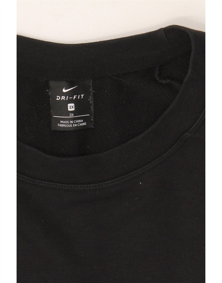 NIKE Womens Dri Fit Crop Oversized Sweatshirt Jumper UK 22 3XL Black Vintage Nike and Second-Hand Nike from Messina Hembry 
