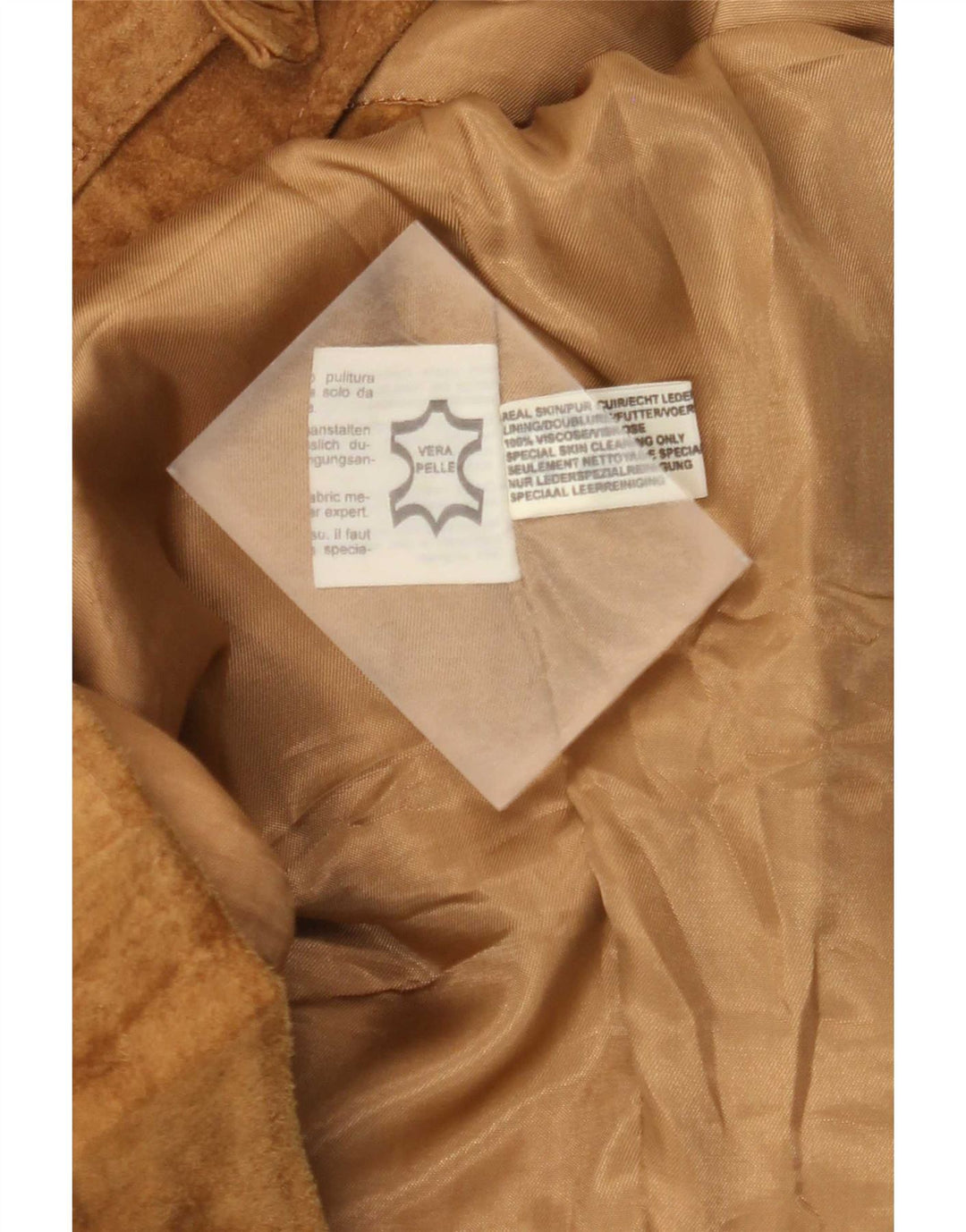 Vintage herre ruskindsjakke IT 50 Stort beige læder