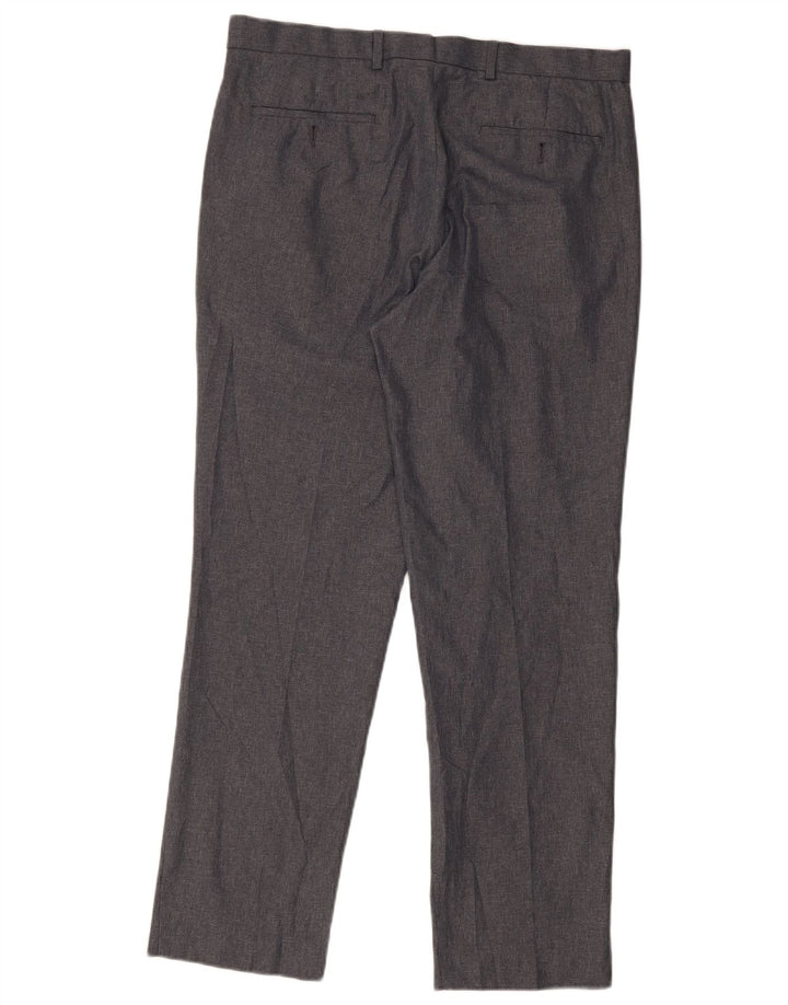 Marks & Spencer Straight Chino-bukser til mænd W36 L30 Grå polyester