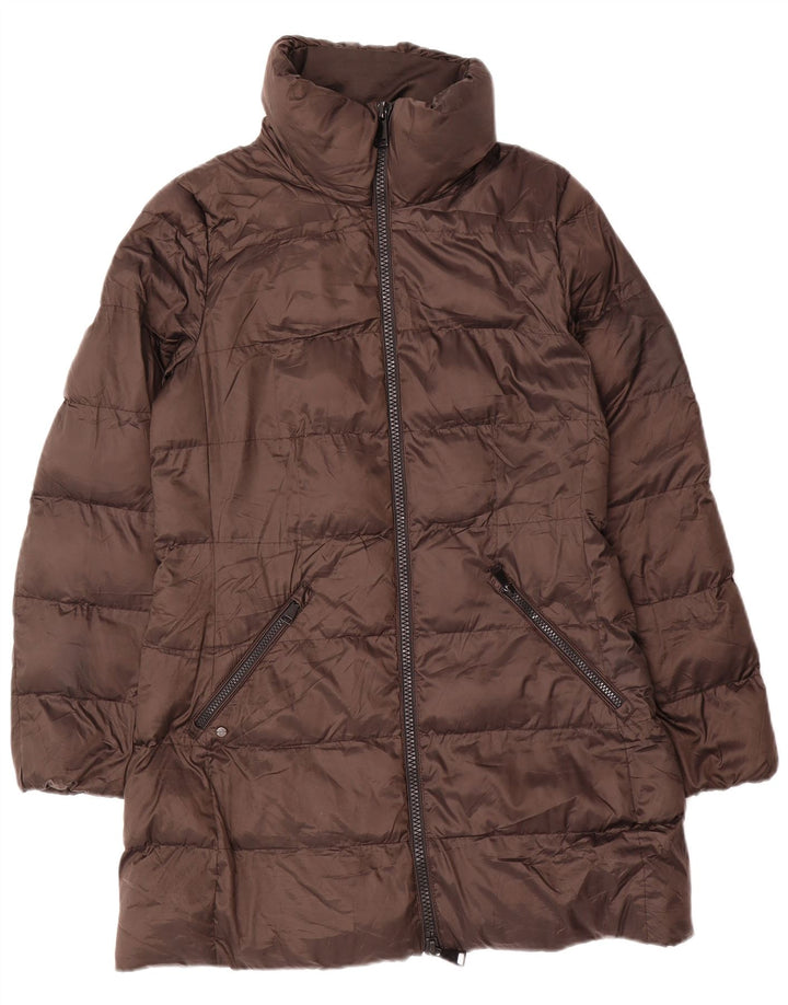 Massimo Dutti Dame Polstret Frakke UK 14 Medium Brun Polyamid