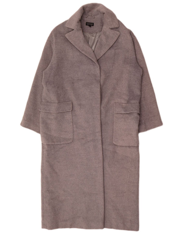 Topshop Dame Oversized Overfrakke UK 12 Medium Grå Polyester
