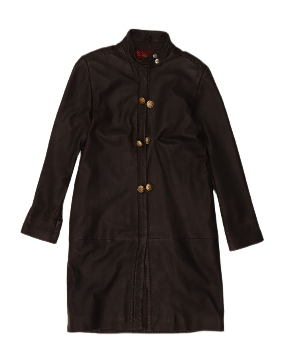 OLLY & CO Womens Leather Coat UK 12 Medium Brown Leather Vintage Olly & Co and Second-Hand Olly & Co from Messina Hembry 