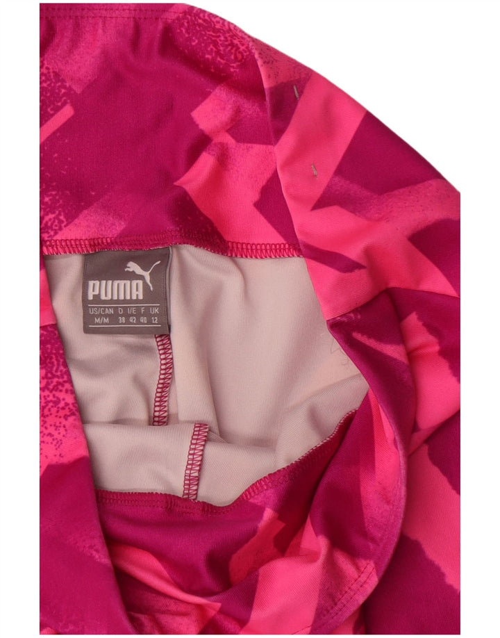 Puma Womens Leggings UK 12 Medium Pink Geometric