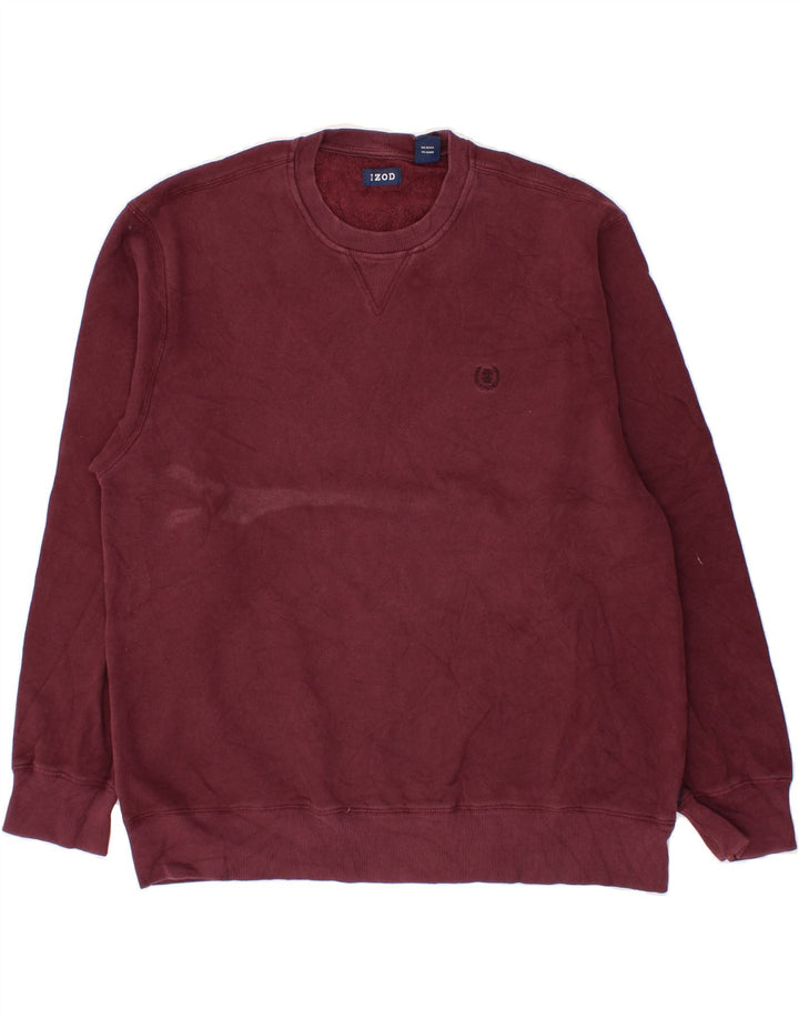 IZOD Mens Sweatshirt Jumper Large Burgundy Vintage Izod and Second-Hand Izod from Messina Hembry 