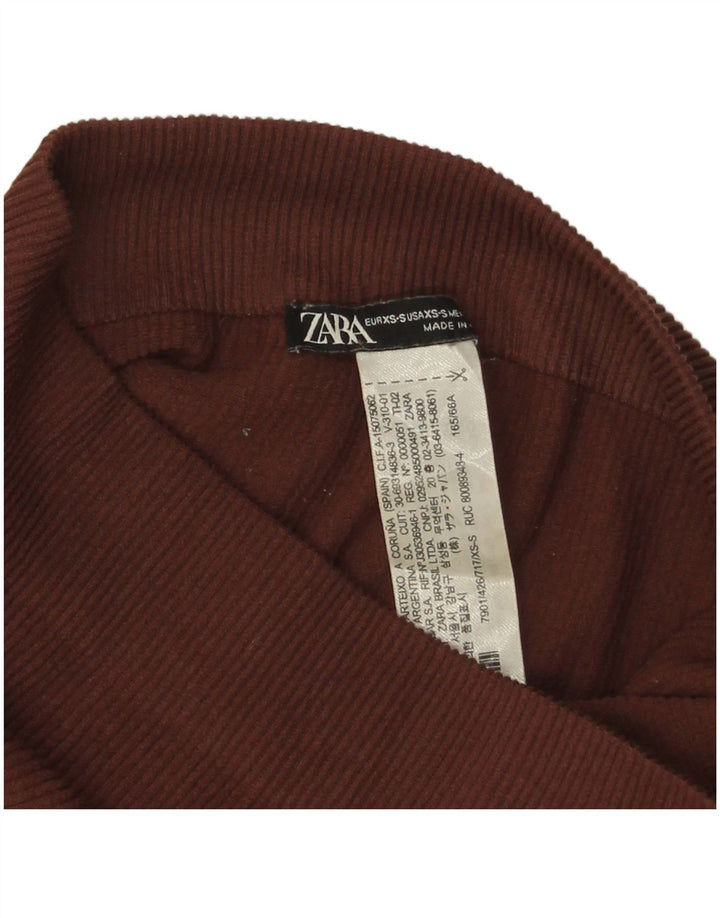 Zara Dame Leggings UK 4 XS Brun Nylon