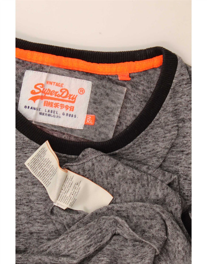 Superdry Herre T-shirt Top 2XL Grå Flecked Bomuld