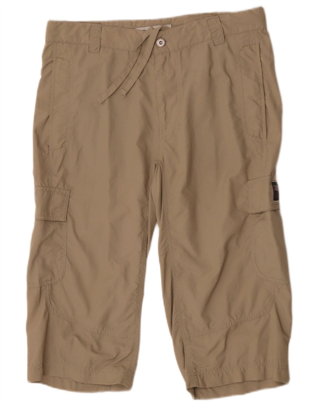 Tænk Pink Dame Straight Cargo Capri Bukser IT 46 Large W32 Beige Nylon