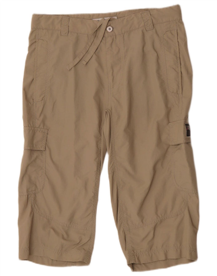 Tænk Pink Dame Straight Cargo Capri Bukser IT 46 Large W32 Beige Nylon