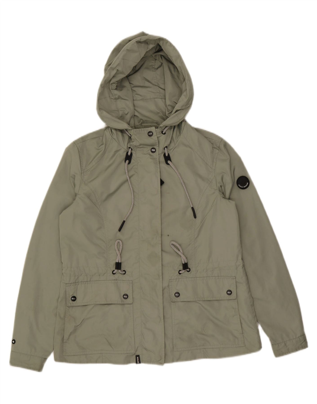 KHUJO Utility-jakke med hætte til kvinder UK 14 Medium Green Polyester