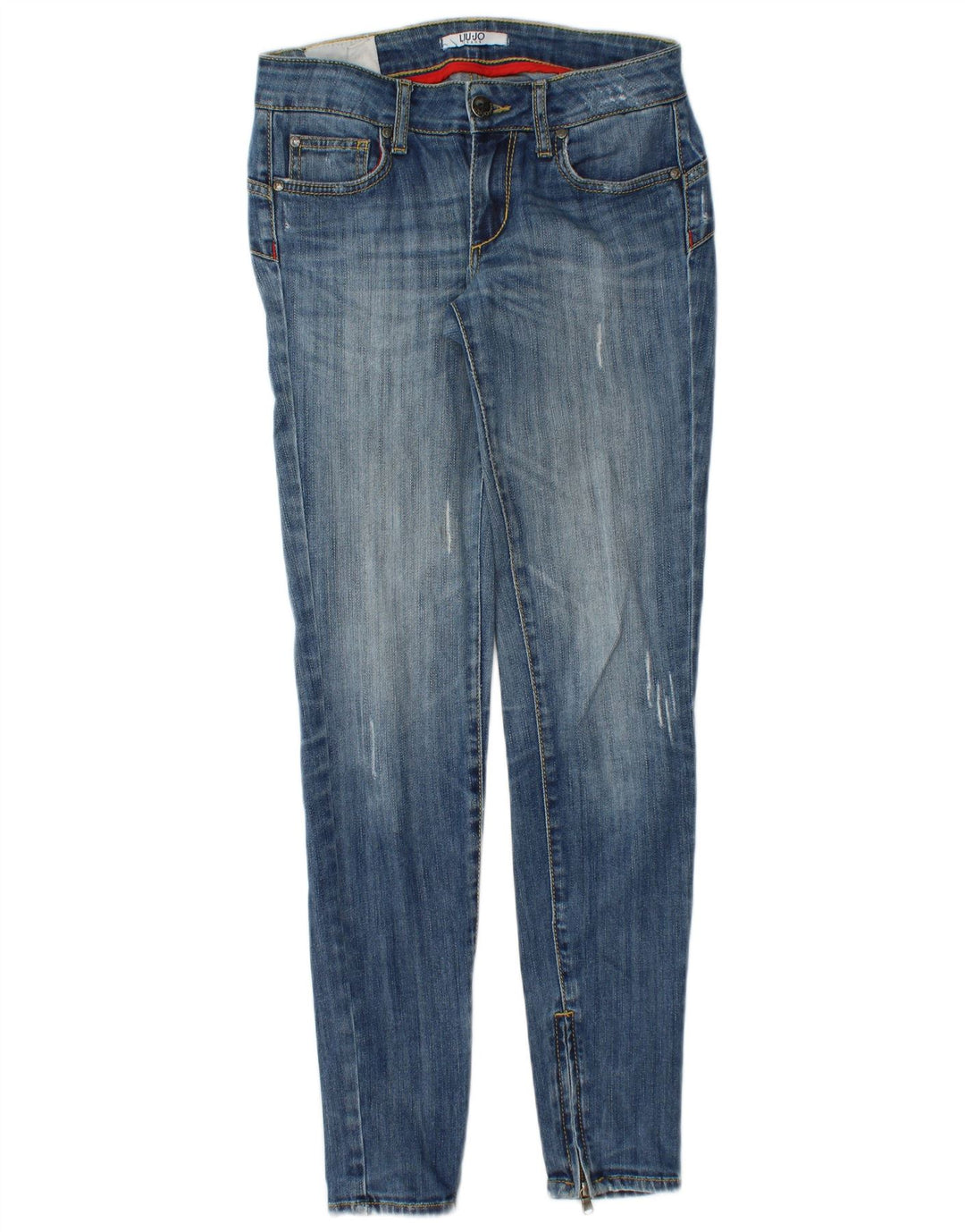 LIU JO Kvinder Distressed Skinny Jeans W26 L30 Blå