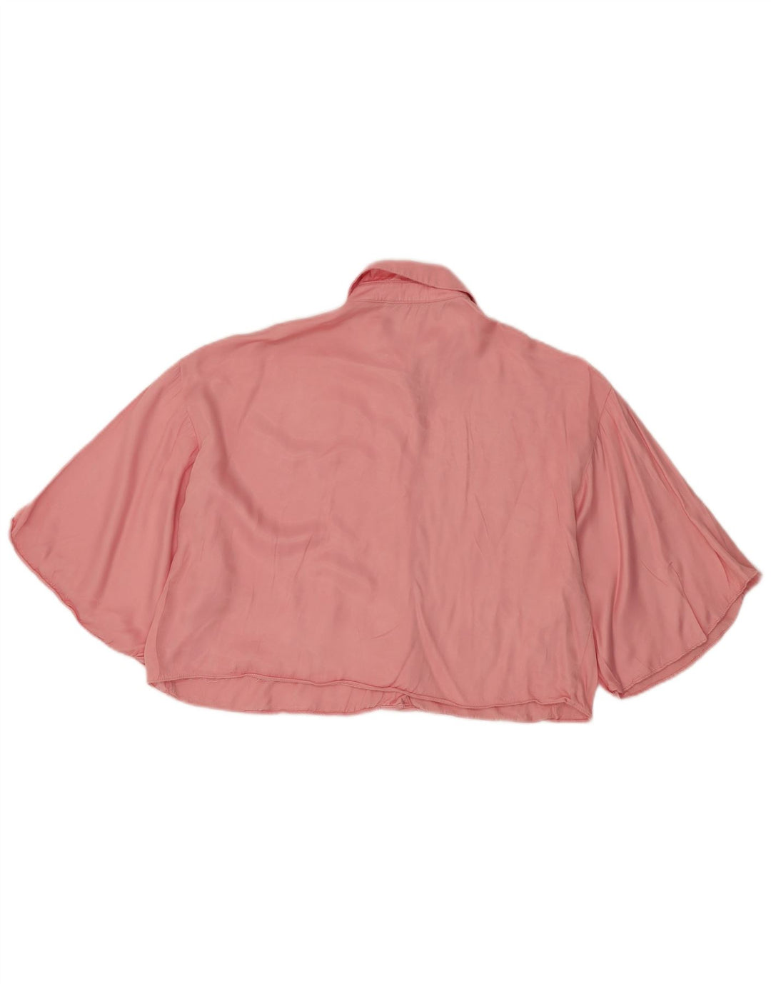 ZARA Womens Crop Batwing Shirt Bluse UK 14 Medium Pink Viscose