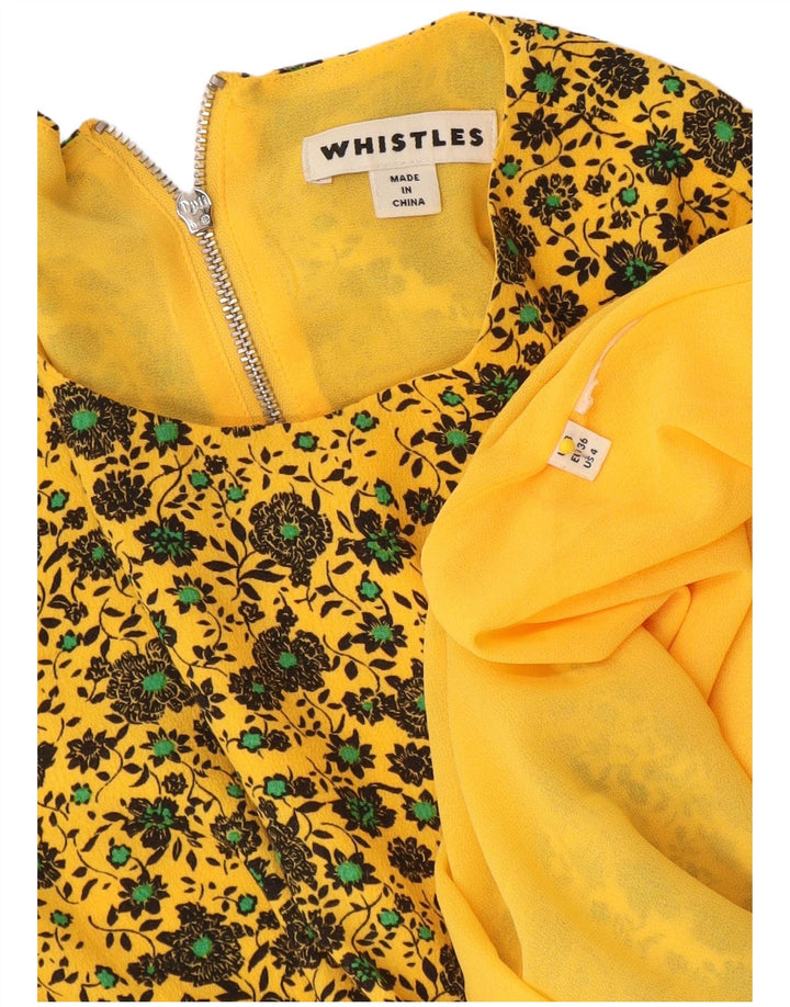 Whistle Dame A-Line Kjole UK 8 Small Yellow Floral