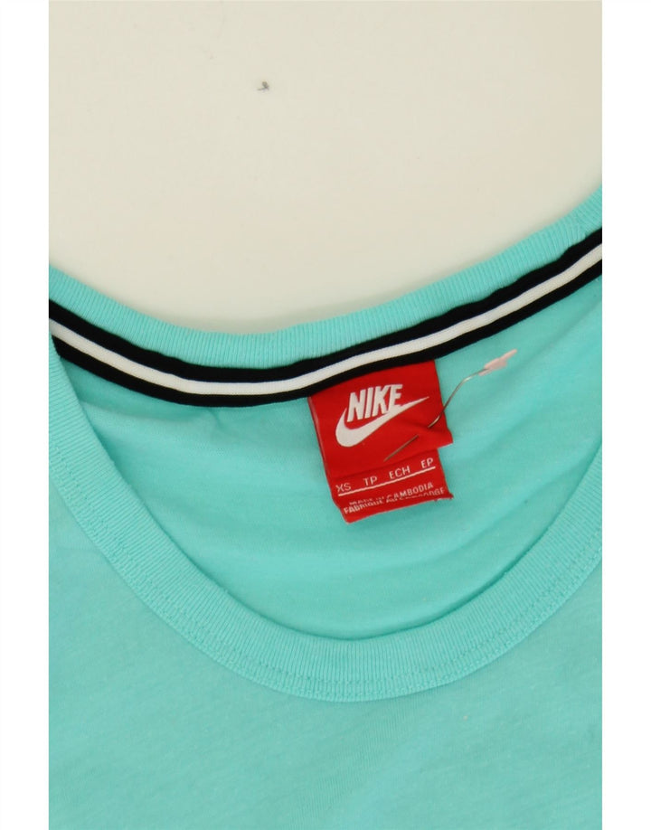 NIKE Womens Graphic Vest Top UK 6 XS Blue Polyester Vintage Nike and Second-Hand Nike from Messina Hembry 