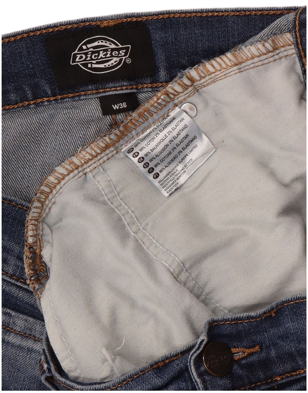 Dickies Herre Denim Shorts W36 Stor Blå Bomuld