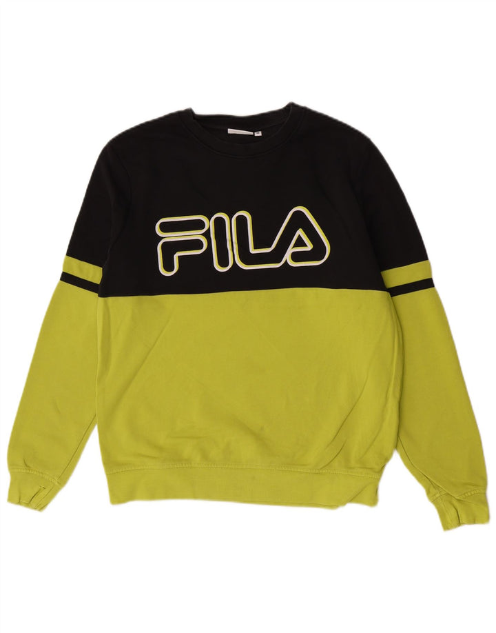 Fila Herre grafisk sweatshirt Jumper Medium Grøn Colourblock