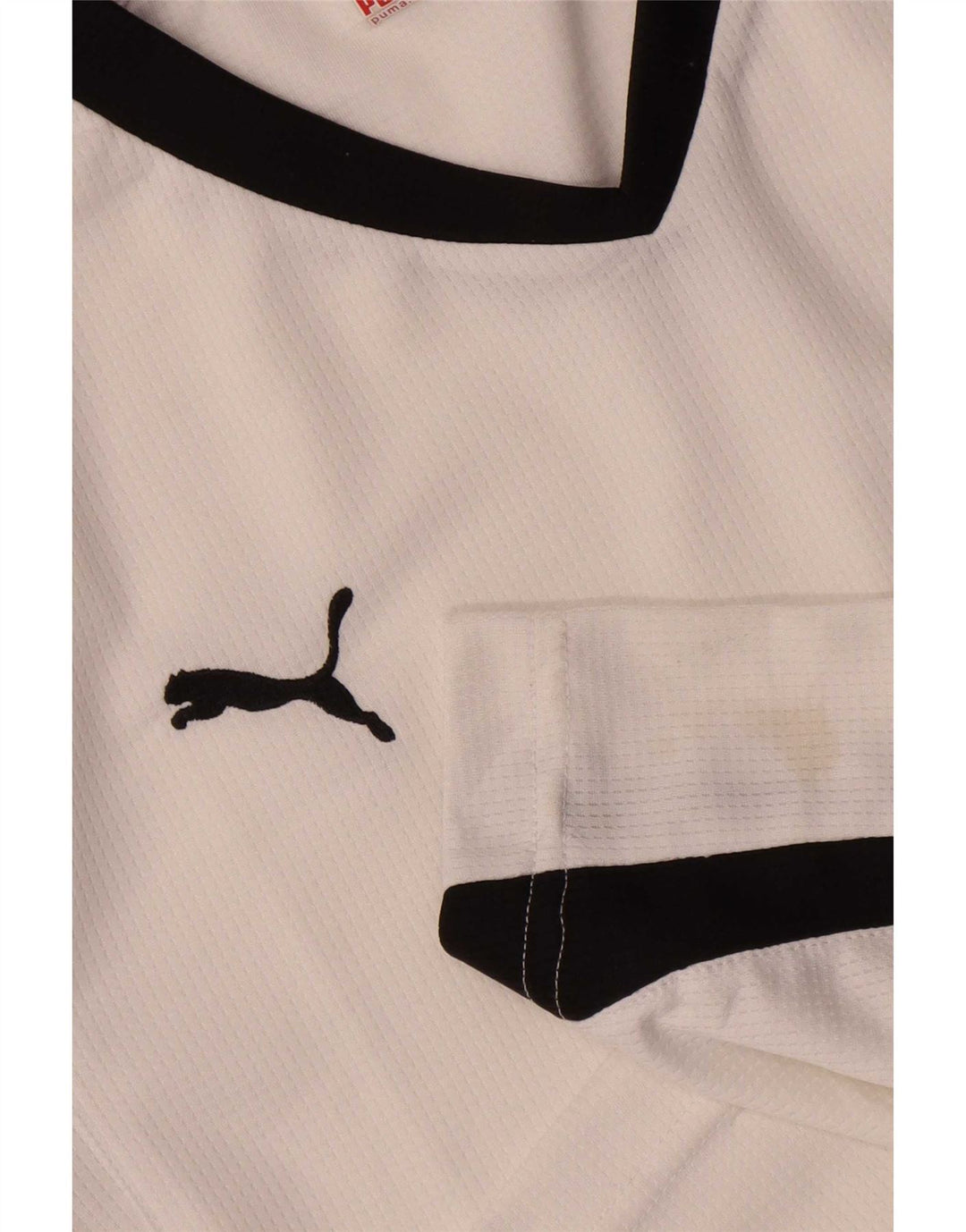 Puma T-Shirt Top UK 16 Stor Hvid Colourblock Polyester