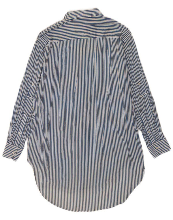 Zara Dame Trafaluc Oversized skjortekjole UK 4 XS Blå nålestribet bomuld