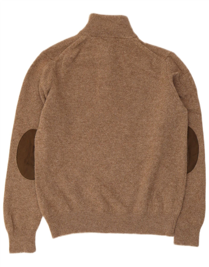 Hackett Sweater med lynlås til kvinder UK 14 Medium Brun lammeuld