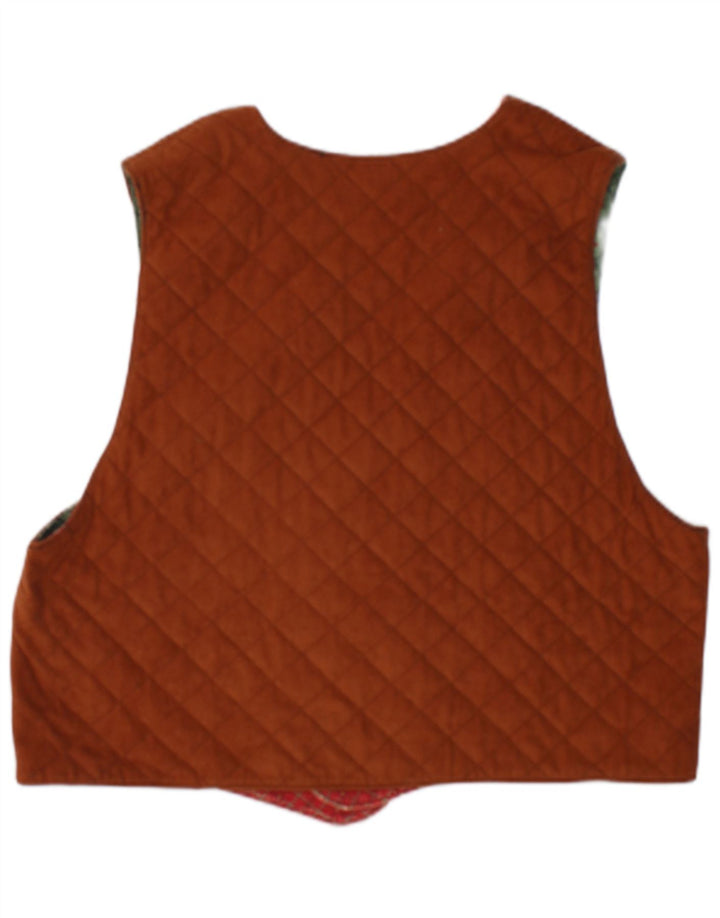 Vintage kvinders grafiske vest UK 16 Large flerfarvet patchwork