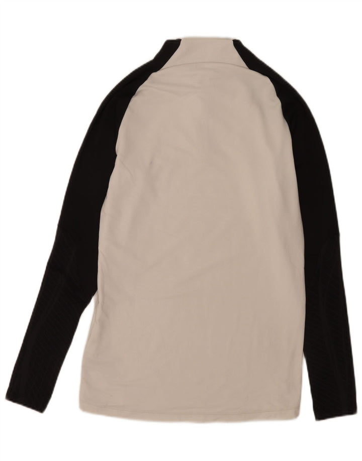 Nike Herre Dri Fit Lynlås Slim Pullover Træningsdragt Top Lille Hvid