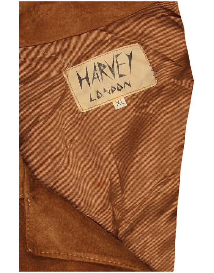 VINTAGE Herre 3-knaps ruskindsblazerjakke UK 42 XL Brun