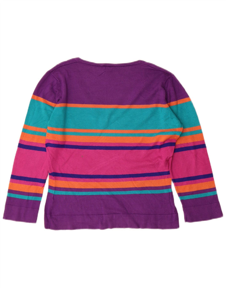 Oasis Dame V-hals sweater UK 14 Medium Multicolored Viscose