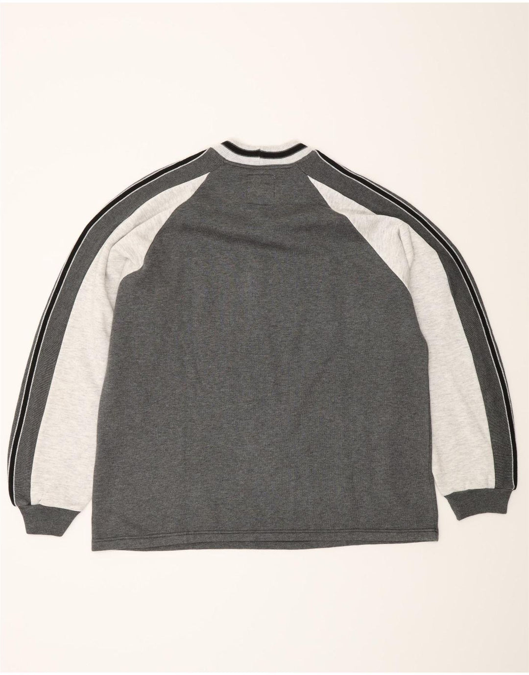 Vintage sweatshirt til mænd, stor grå farveblok akryl