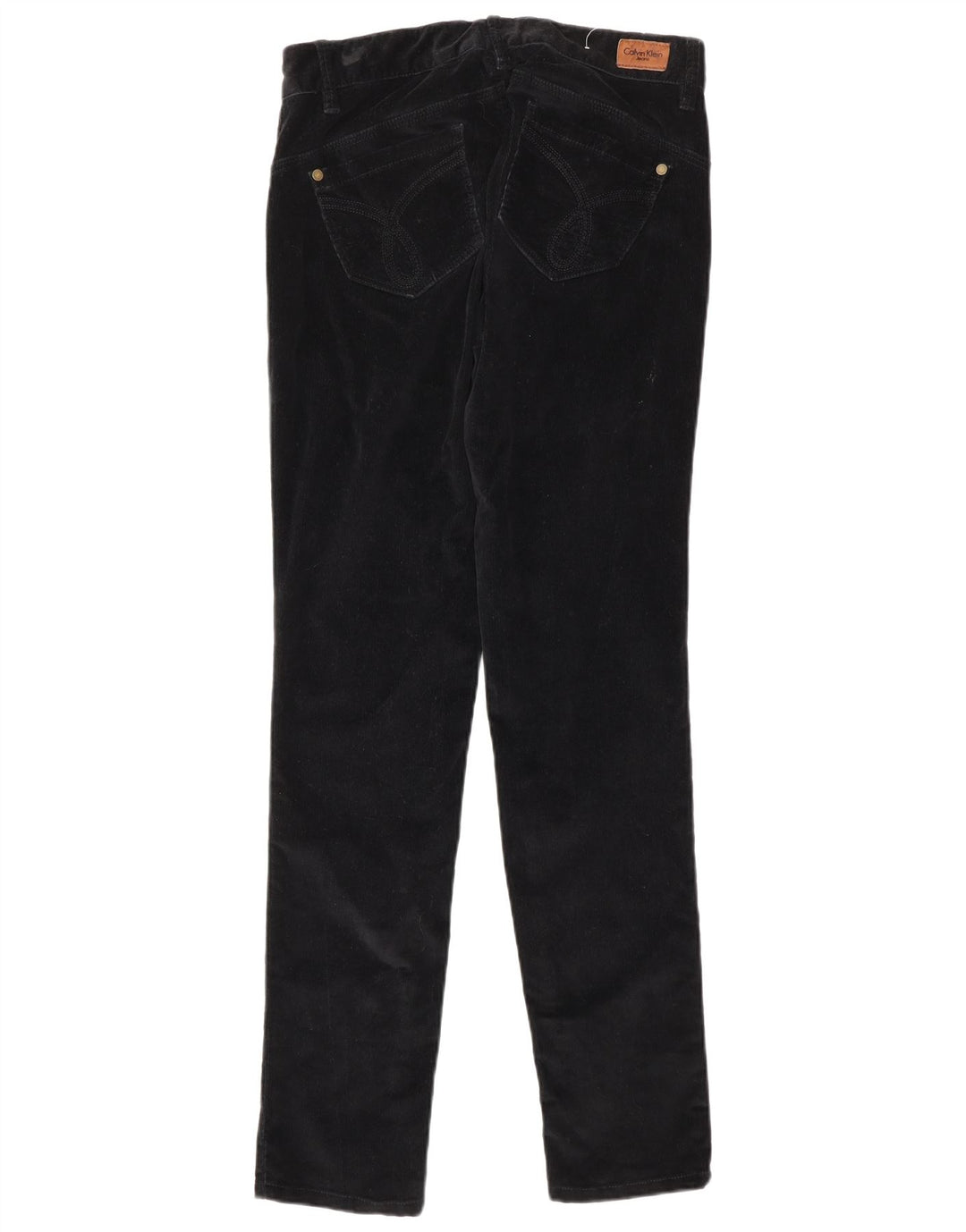 CALVIN KLEIN Dame Skinny Corduroy Bukser W27 L32 Sort Bomuld