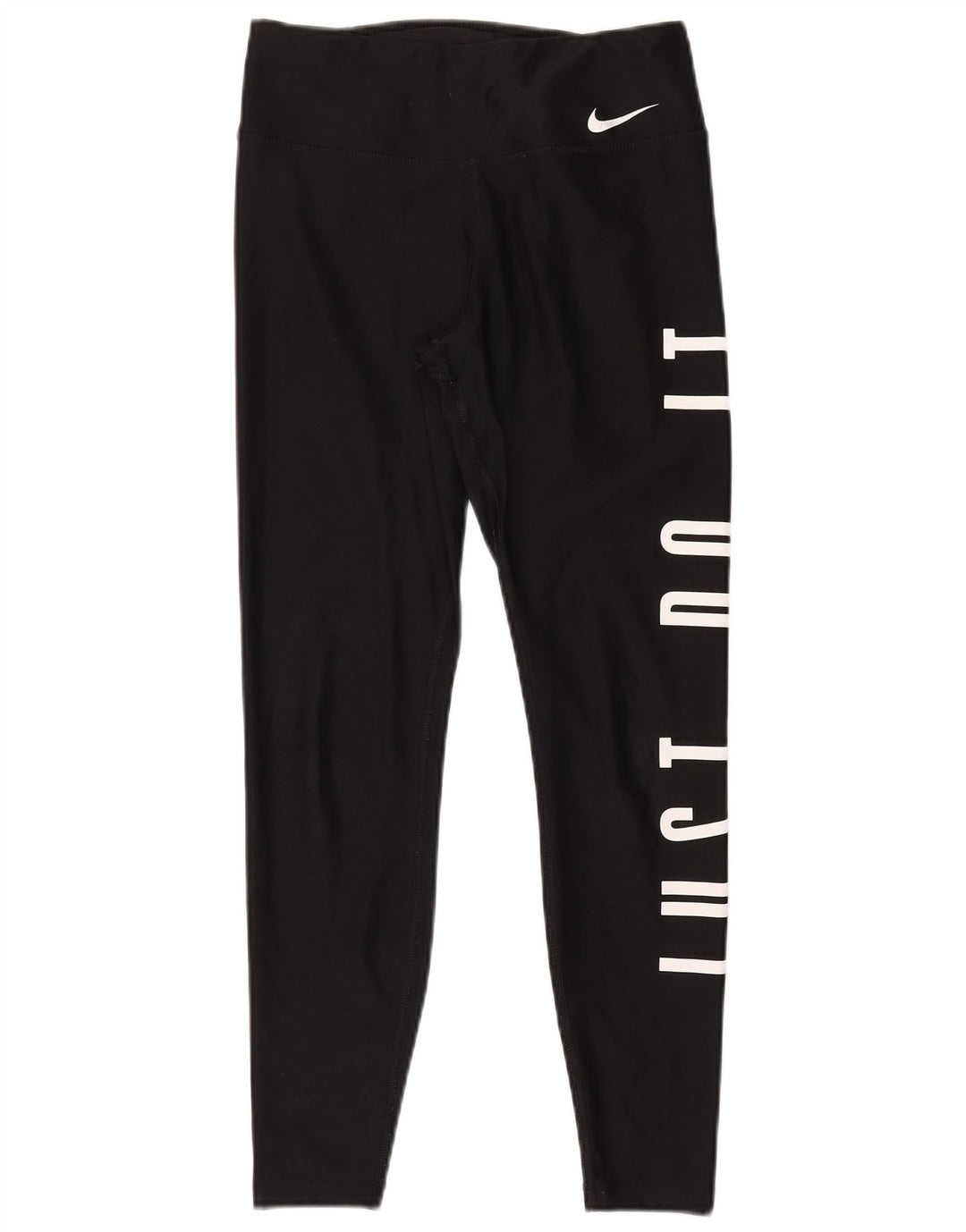 Nike Dame Dri Fit Grafiske Leggings UK 10 Small Black Polyester