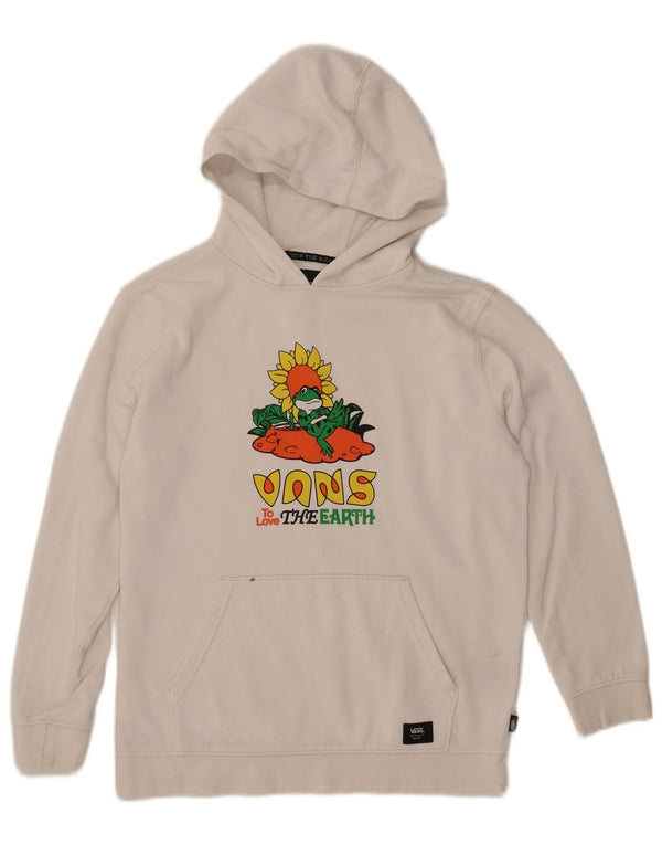 VANS Grafisk hættetrøje til kvinder UK 18 XL Hvid bomuld