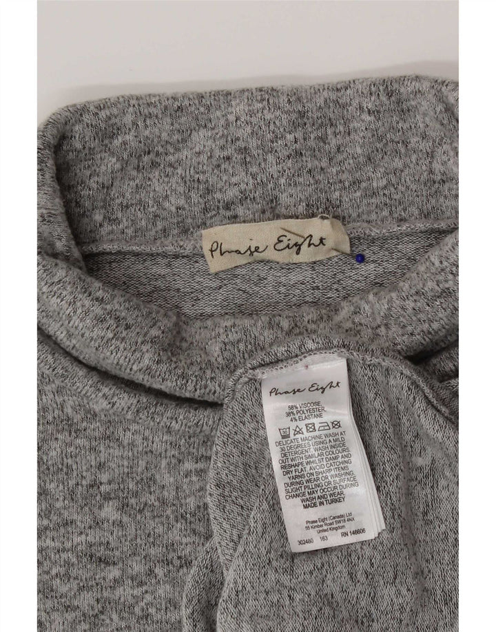 Phase Eight Dame Roll Neck Jumper Sweater UK 18 XL Grå Viscose