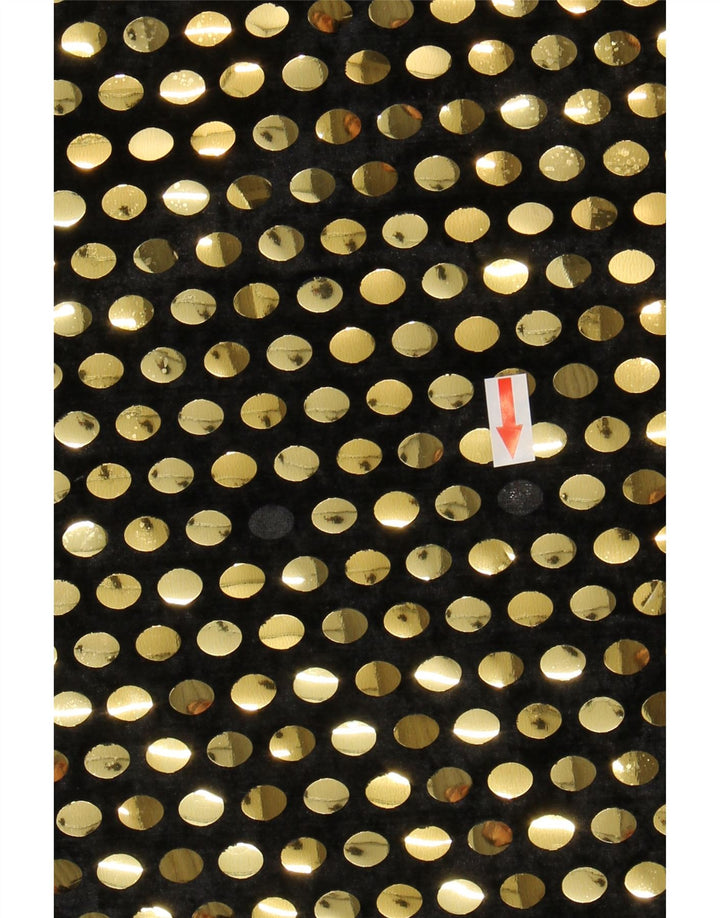 Vintage Dame ærmeløs bluse Top UK 10 Small Black Polyester