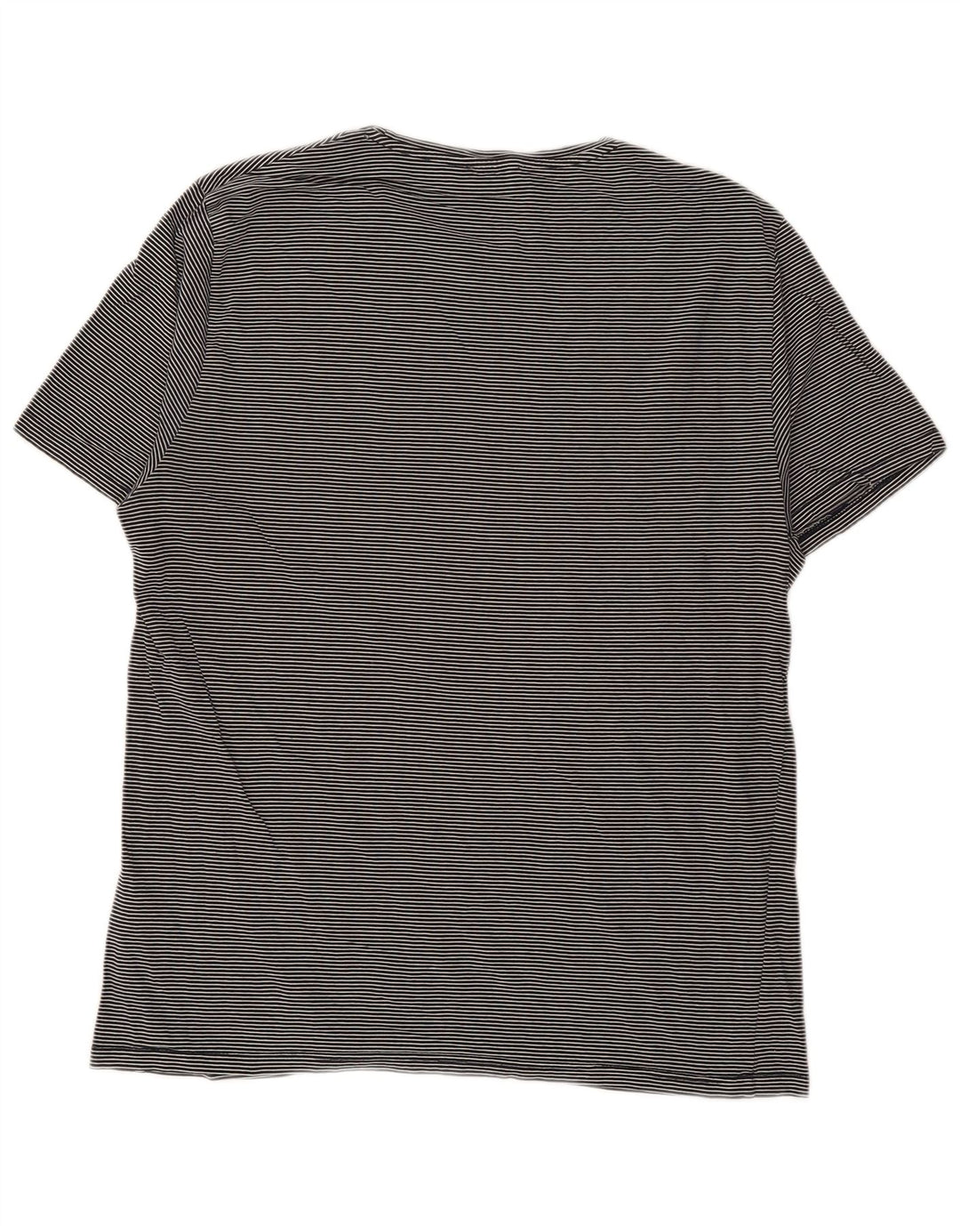 REISS T-shirt top til kvinder UK 16 Stor marineblå nålestribet bomuld