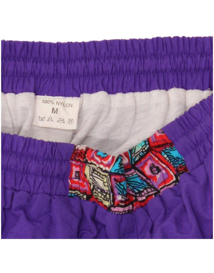 VINTAGE Træningsdragt til kvinder Joggers UK 14 Medium Lilla Geometrisk