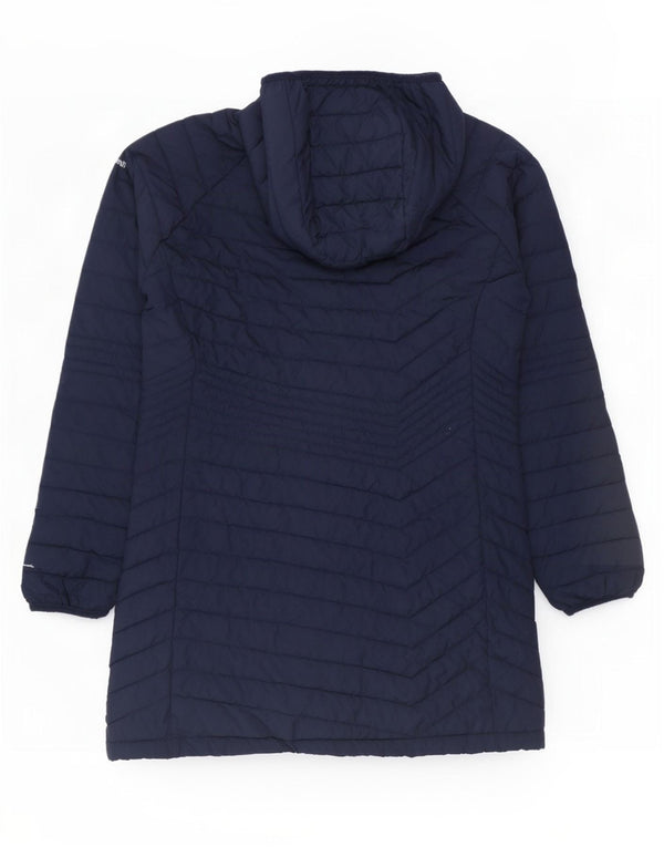 Columbia Womens Omni-Heat hættepolstret frakke UK 16 Large Navy Blue