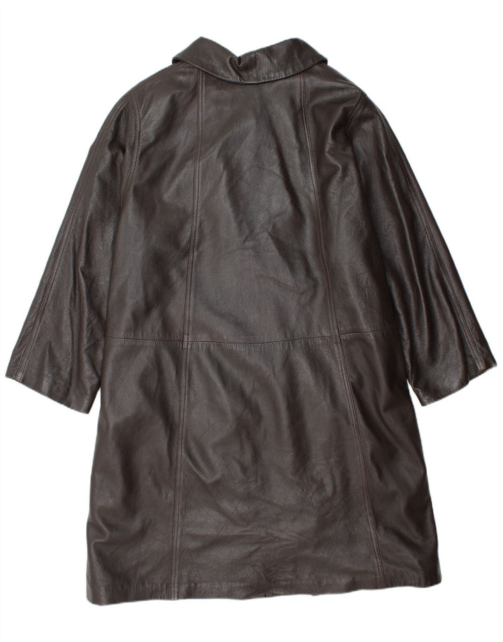 Conbipel Dame Oversized Læderfrakke IT 48 XL Brun Læder