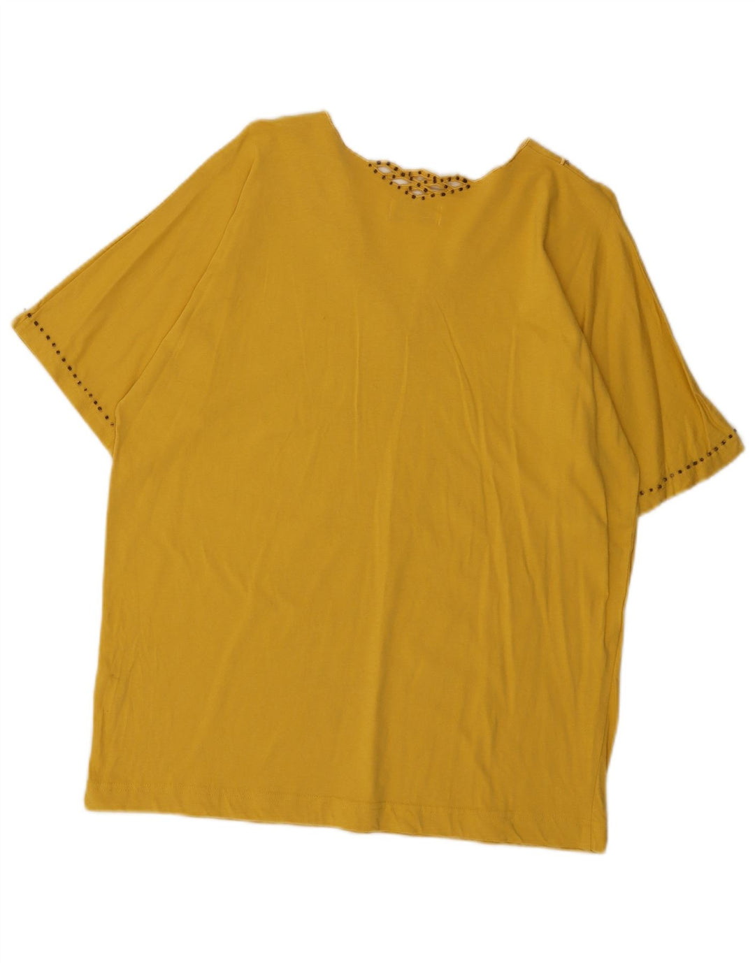 Vintage Dame Bluse Top UK 16 Stor Gul Bomuld