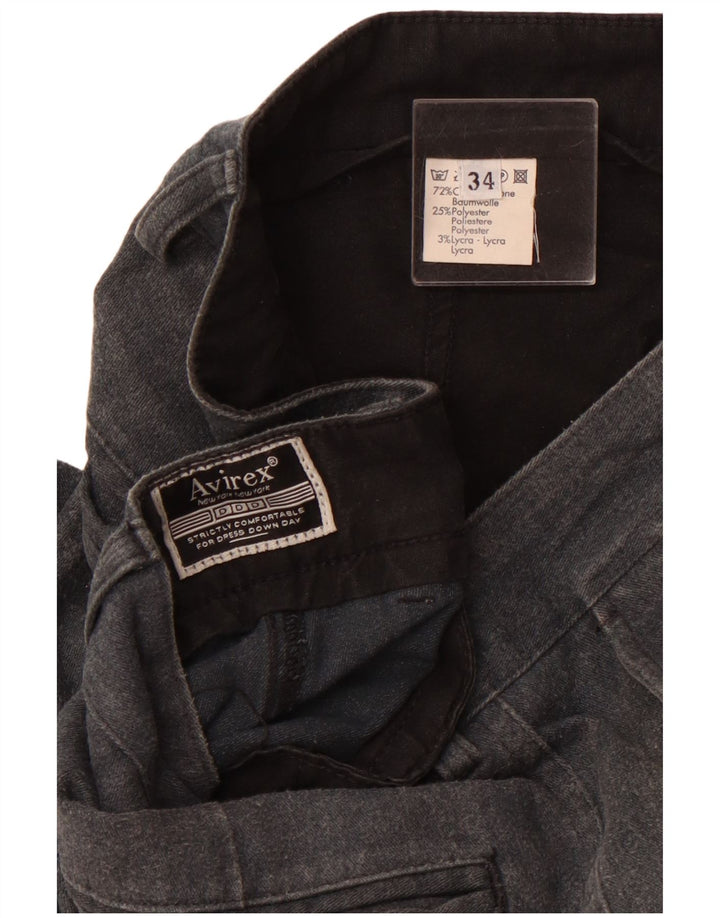 AVIREX Straight Chino-bukser til mænd W34 L30 Grå bomuld