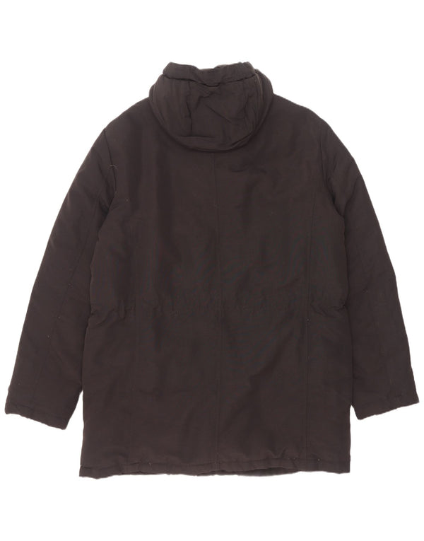 Geox Herre Respira Hooded Polstret Frakke UK 44 2XL Sort Polyamid