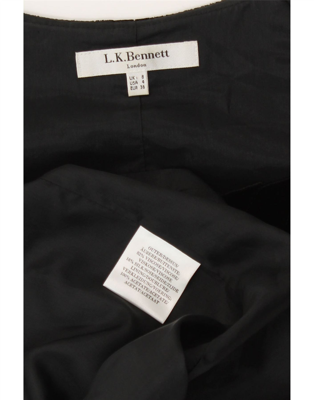 L.K. Bennett Womens Velvet Sheath Dress UK 8 Small Black Viscose