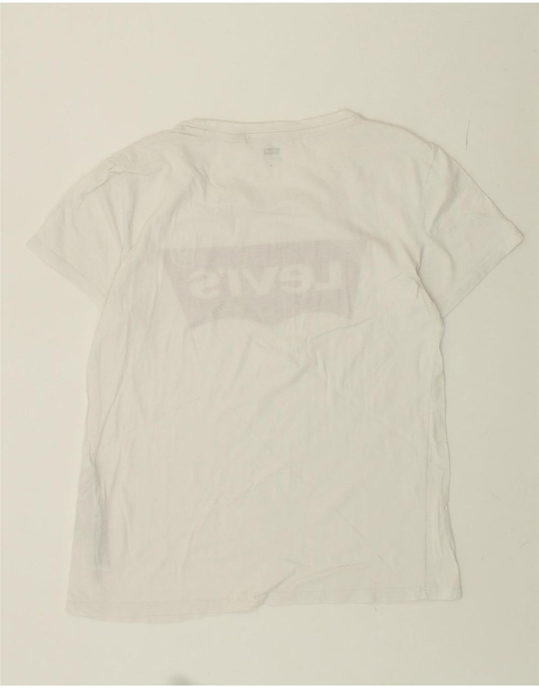 LEVI'S Womens Graphic T-Shirt Top UK 12 Medium White Cotton Vintage Levi's and Second-Hand Levi's from Messina Hembry 