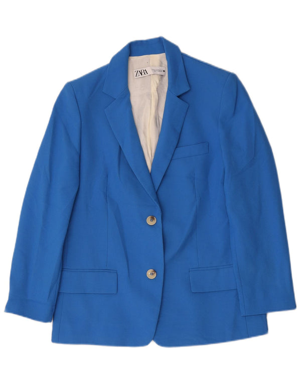 Zara Dame 2-knaps oversize blazerjakke UK 6 XS Blå