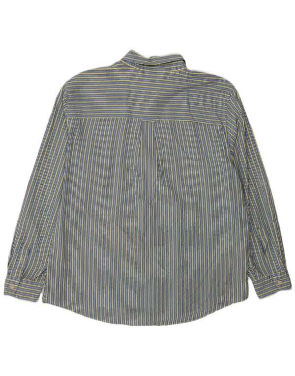 Chaps Mens Shirt XL Blue Striped Cotton Classic