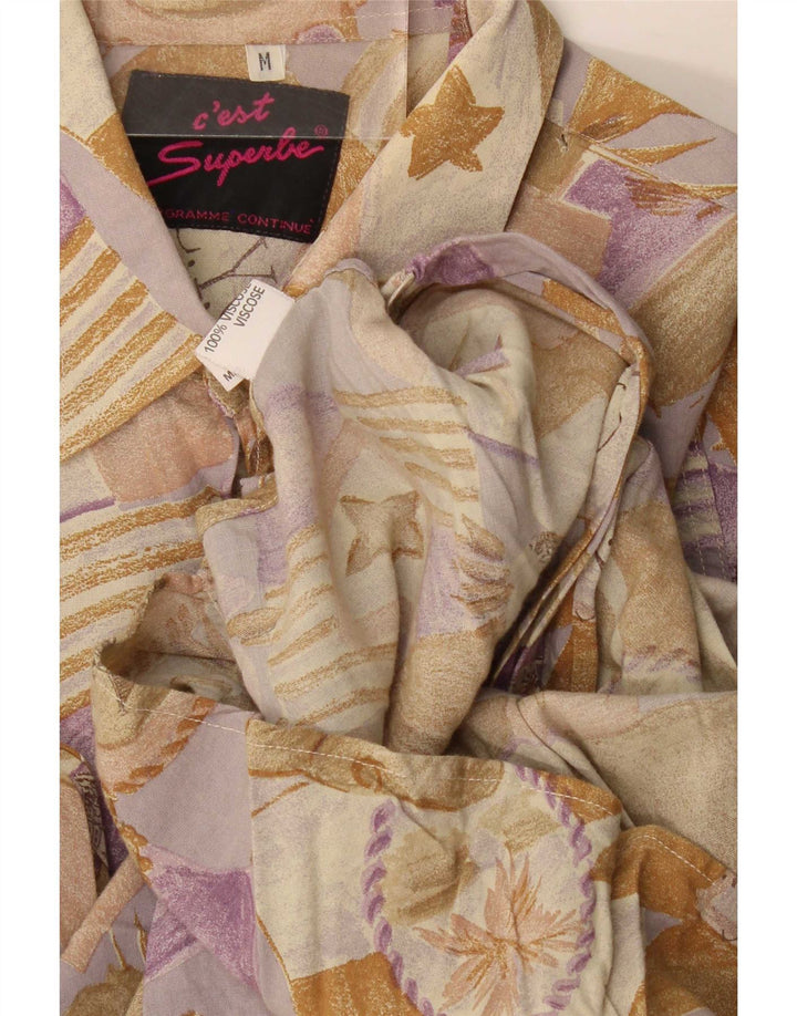 Vintage herreskjorte Medium Beige Floral Viscose