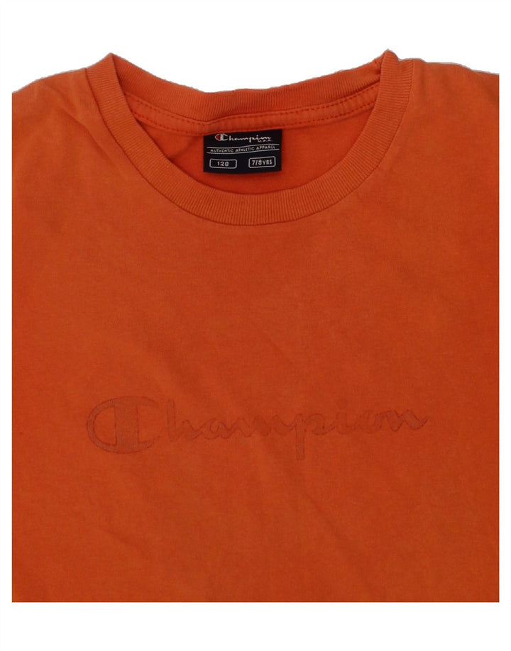 CHAMPION Boys Graphic T-Shirt Top 7-8 Years Orange Cotton Vintage Champion and Second-Hand Champion from Messina Hembry 